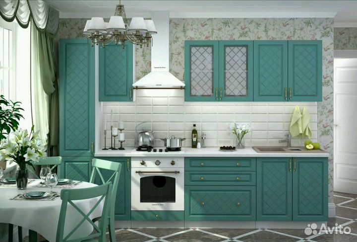 Кухонный гарнитур Модена бирюза