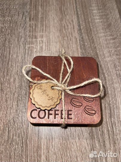 Подставка бирдекель под стакан деревянная 6шт