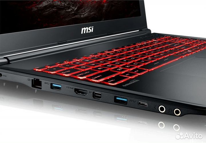 Игровой ноутбук MSI 15.6' 4 ядра 16 гб GTX 1050