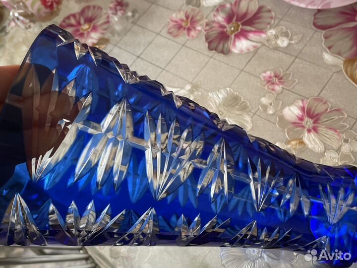 Вазы синий хрусталь СССР