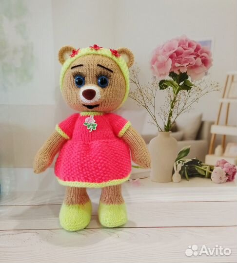 Вязаные игрушки Мишутка и Машутка