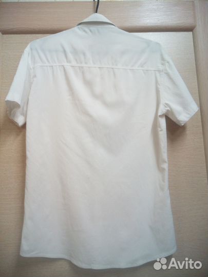 Приталенная тонкая сорочка (стрейч),р-р 42-44