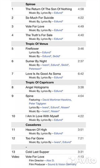 Tiamat - Judas Christ CD USA Enhanced