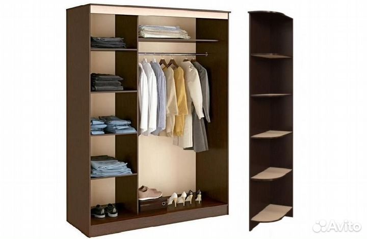 Шкаф-купе с угловой полкой. Спальня Сакура