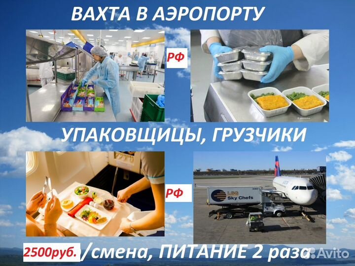 Упаковщики бортпитания в шереметьево/вахта/жилье