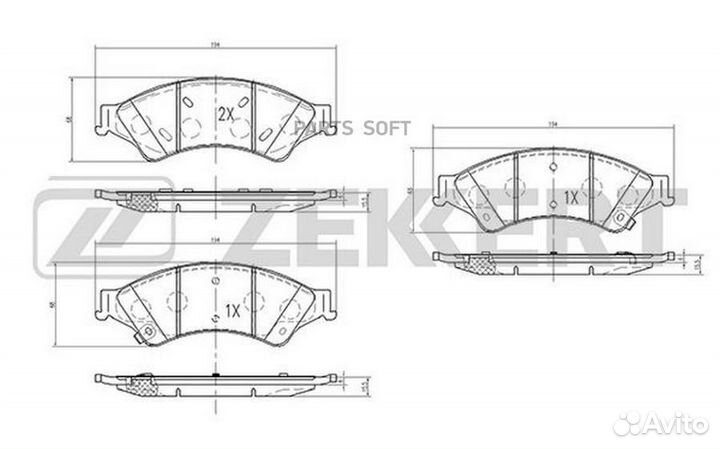 Zekkert BS-2127 Колодки торм. диск. передн. Ford Ranger III 11