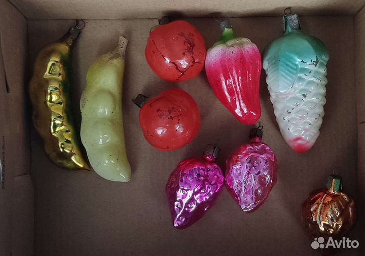 Елочные игрушки фрукты-овощи