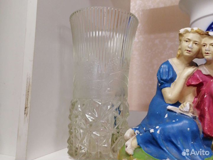 Вазы графины цветное стекло СССР