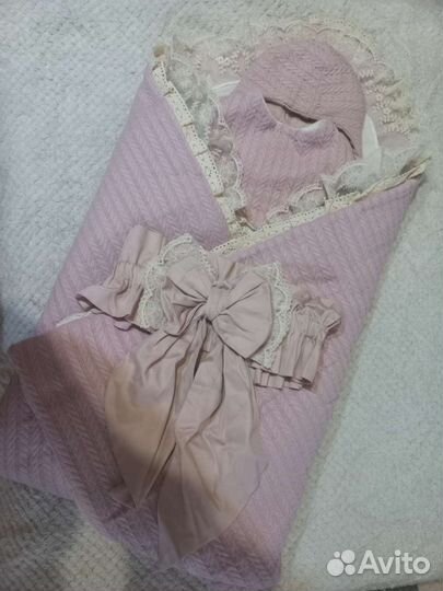 Одеяло-Конверт на выписку для девочки зимний