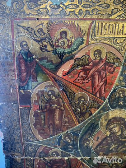 Антикварная Икона неопалимая купина