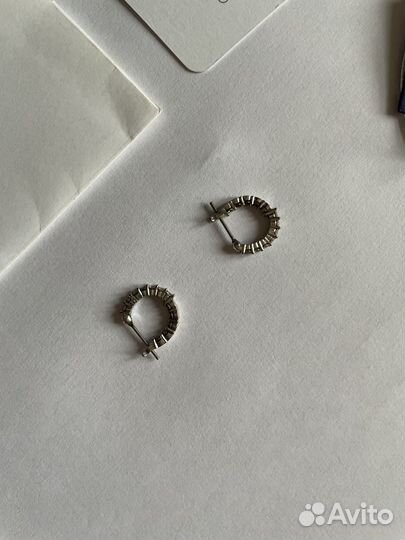 Серьги серебро с кристаллами Swarovski