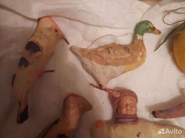 Ватные елочные игрушки СССР