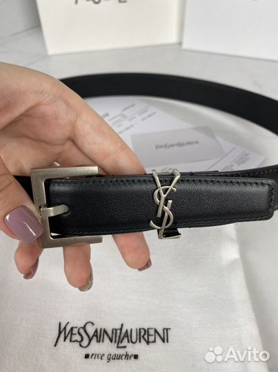 Ремень YSL Monogram 3 см из натуральной кожи