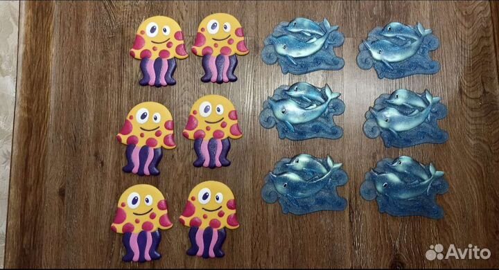 Мини коврики для ванной игрушки на присосках