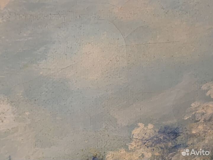 Крупная Картина Маслом на Холсте. Зимний Пейзаж