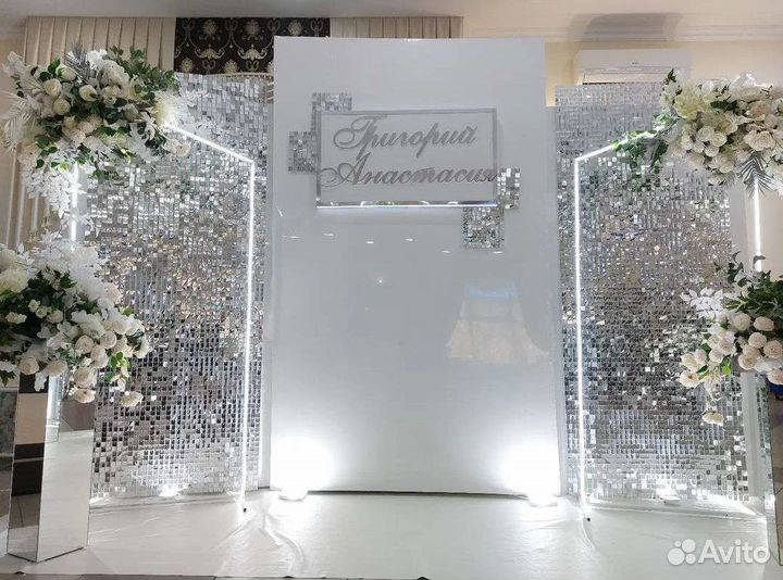 Свадебное оформление, фотозона на выпускной