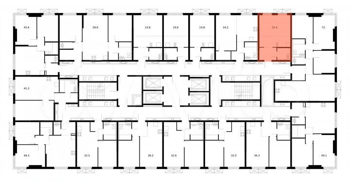 Квартира-студия, 25,4 м², 13/33 эт.
