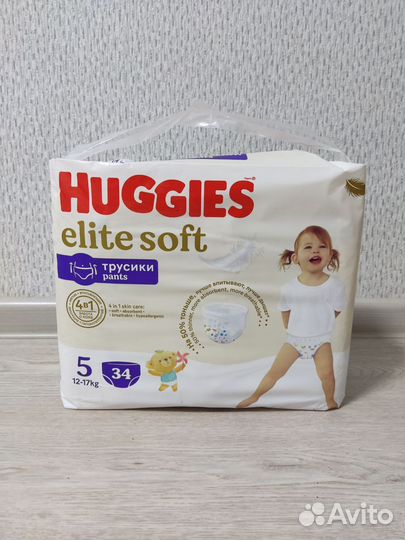 Подгузники трусики huggies elit soft 5 XL 34 шт