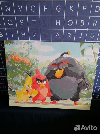 Картина для детской angry birds, minnie mouse