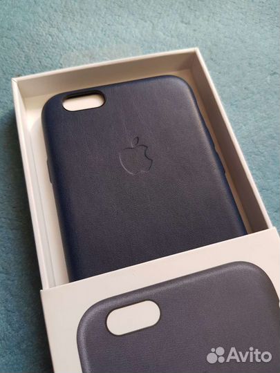 Оригинал Кожа Leather Case iPhone 6s (тёмно-синий)