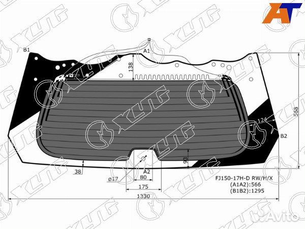 Стекло заднее toyota land cruiser prado 150