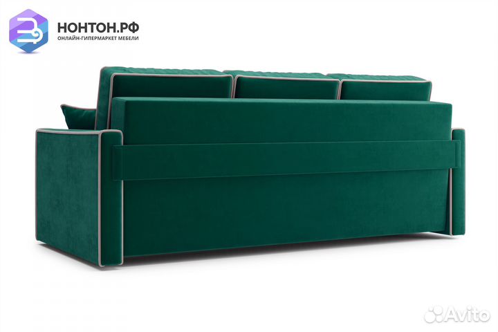Диван еврокнижка Леон 3-х местный изумрудный
