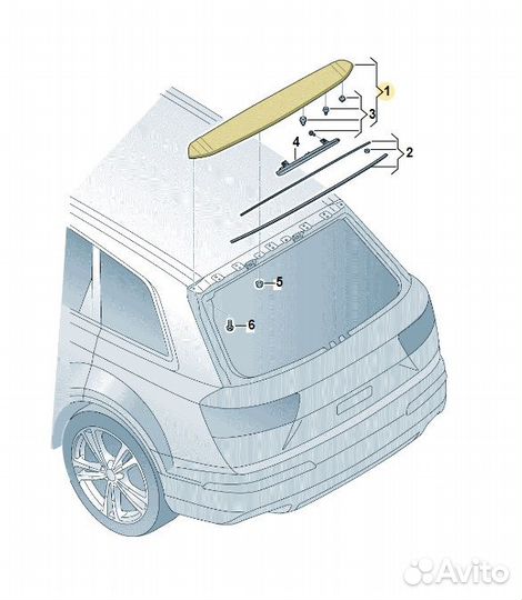 Спойлер багажника Audi Q7 4M czza 2019