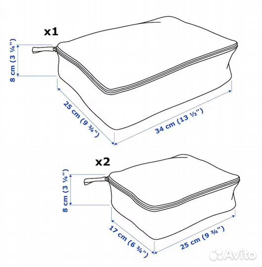 Rensare Набор сумок для одежды из 3 шт