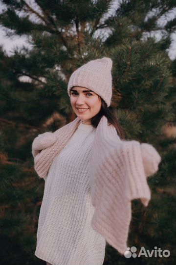 Вязанный комплект из мохера