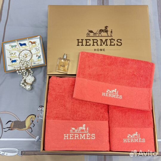 Полотенце Hermes набор 3в1 в подарочной коробке