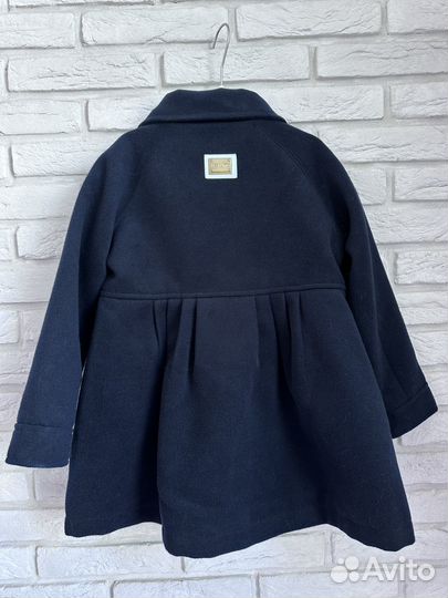 Пальто для девочки драповое синее 110 р-р Италия