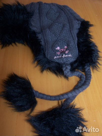 Шапка подростковая, теплая, на завязках