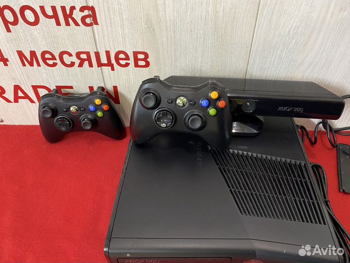Xbox 360 Slim 500 gb 2 геймпада + Kinect сенсор