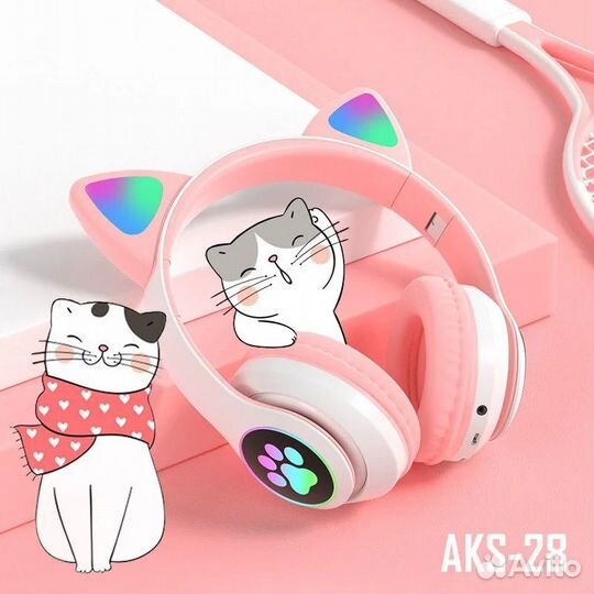 Наушники с кошачьими ушками беспроводные