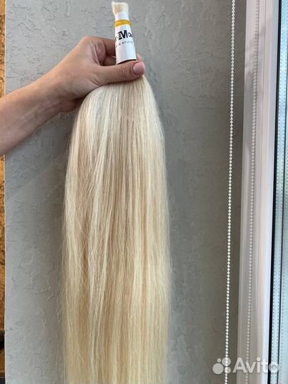 Волосы натуральные для наращивания 60 см блонд