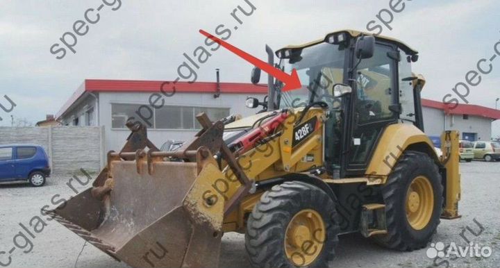 Стекло лобовое верхние Caterpillar 428 e/432e/434e