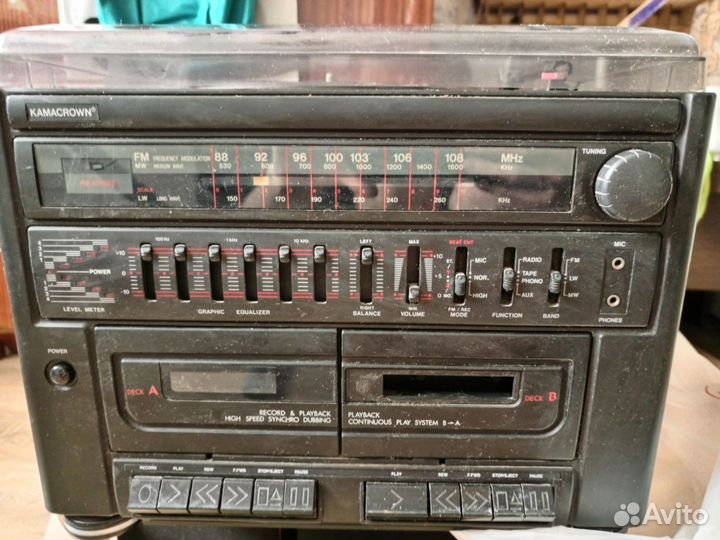 Музыкальный центр kamacrown 90-х гг на запчасти
