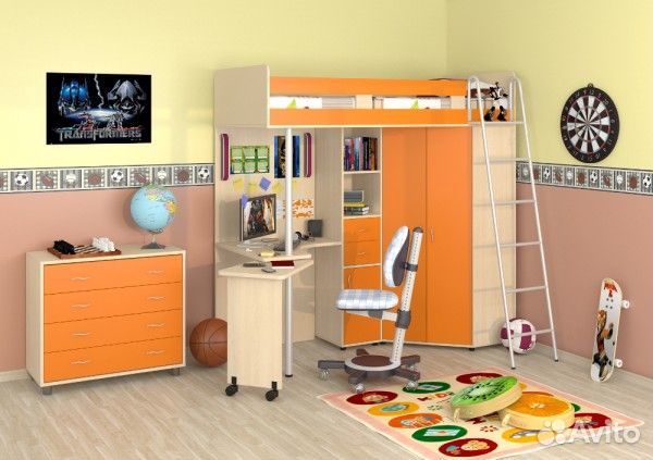 Кровать-чердак Теремок М85