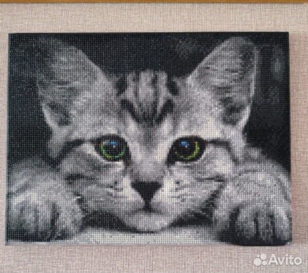 Алмазная мозаика на подрамнике 30*40 Кот Котик