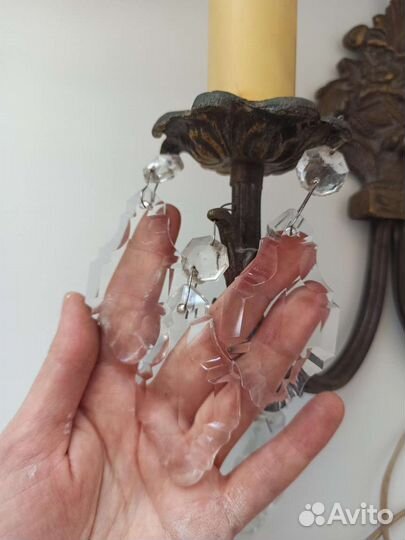 Бра подсвечник СССР двухрожковый, работающий, #1