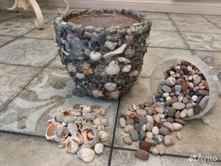 Наборы морской гальки, раковины для декора