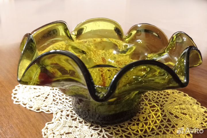 Ваза гутное стекло СССР