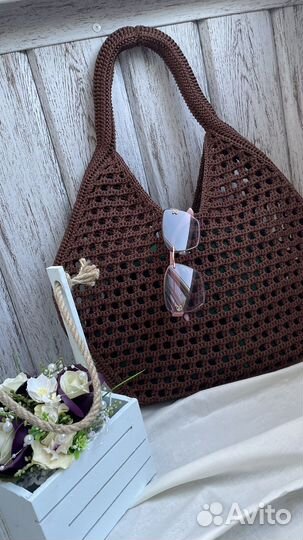 Сумка женская, шопер вязаный