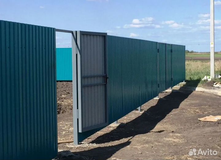 Забор из профнастила быстро работа по договору