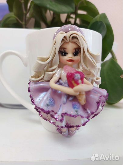 Кружки с лепкой из полимерной глины