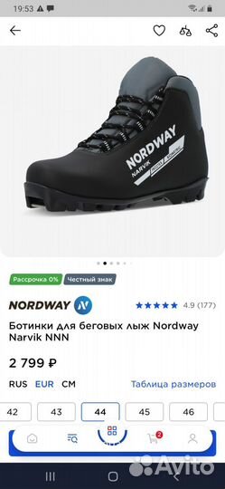 Лыжные ботинки nordway 43 rus
