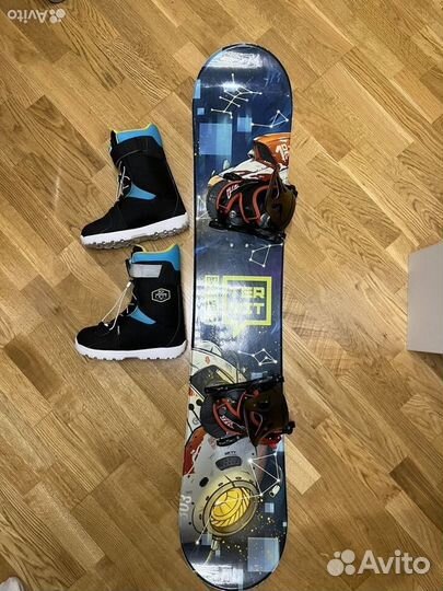 Комплект сноуборд termit, 136, крепления, ботинки