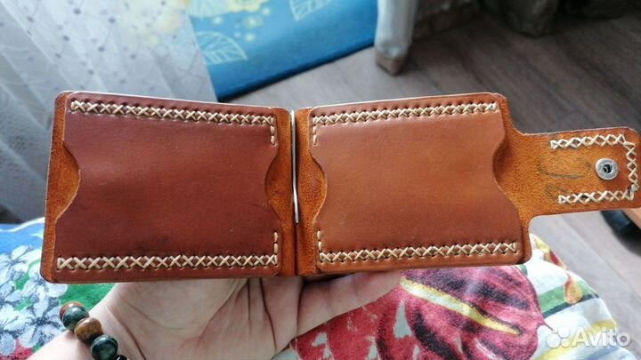 Зажим для денег из натуральной кожи