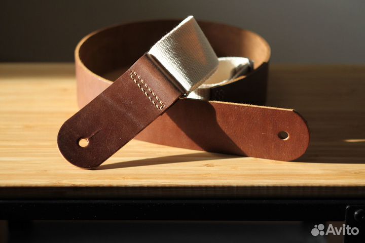 Кожаный гитарный ремень