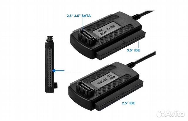 Переходник USB на SATA / IDE, 3.5"/2.5", HDD/SSD купить в Москве ...